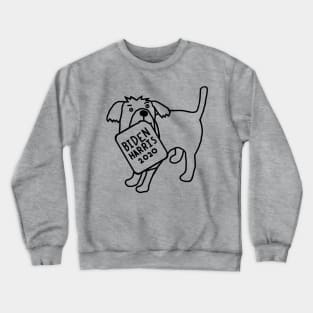 Cute Dog with Biden Harris Sign Outline Crewneck Sweatshirt